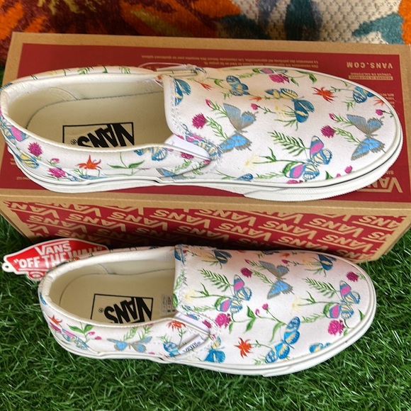 Vans Classic Slip On Butterfly Floral Marshmallow/True White Men’s sneake… - Picture 4 of 16